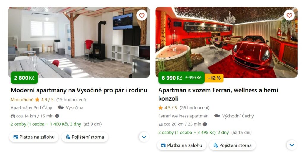tipy na ubytování v Pardubickém kraji