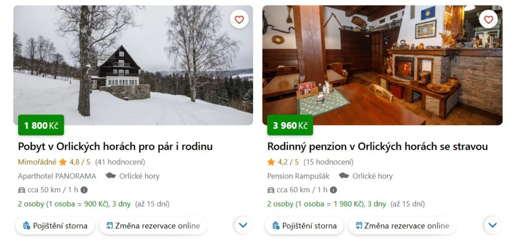 ubytování Orlické hory