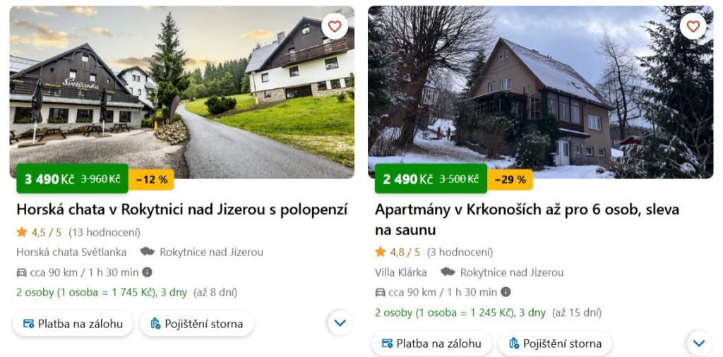 ubytování Rokytnice nad Jizerou