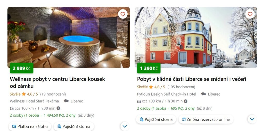 ubytování Liberecko