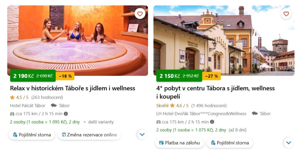 tipy na ubytování v Táboře