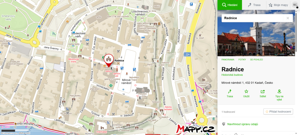 Historická radnice v Kadani s vyhlídkovou věží