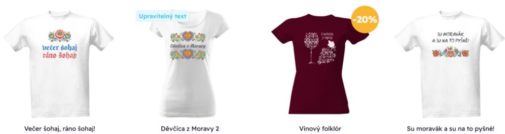 stylový trička na Moravu