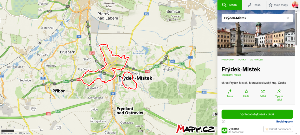 mapa kde se nachází Frýdek-Místek