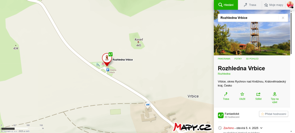 jak se dostanete k rozhledně Vrbice u Kostelce nad Orlicí