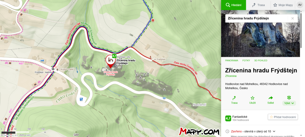 zřícenina hradu Frýdštejn