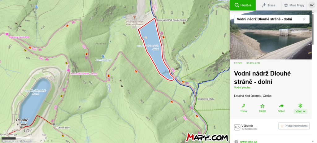 Vodní nádrž Dlouhé stráně ,dolní