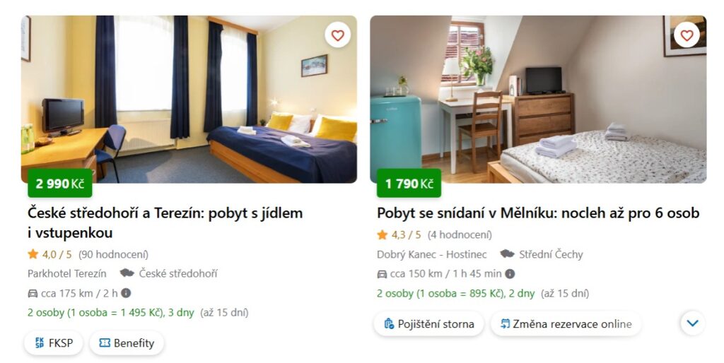 ubytování v okolí Řípu