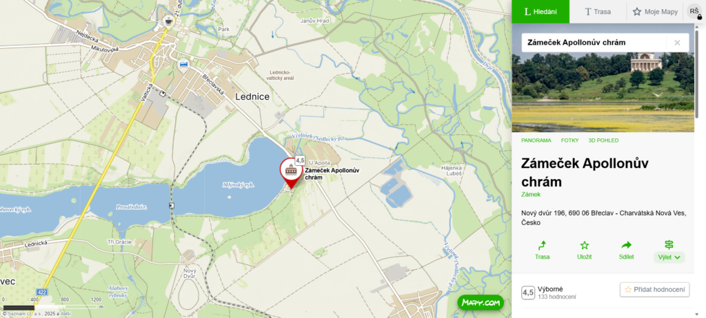 mapa Apollonův chrám