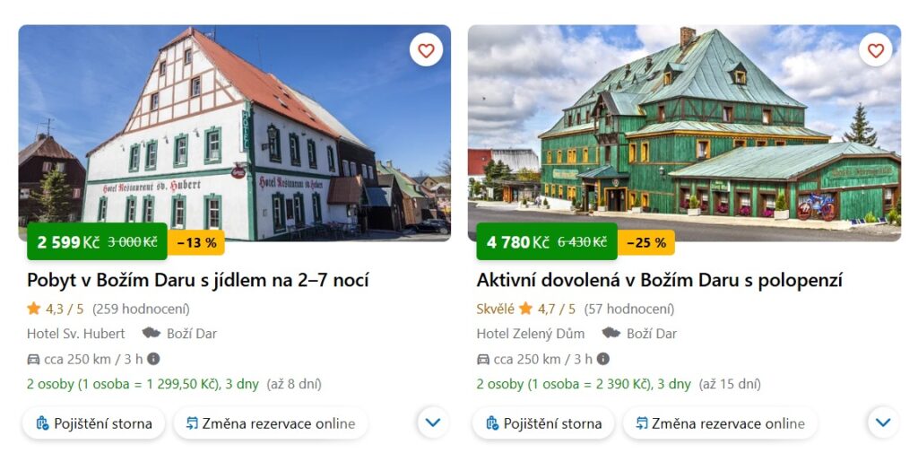 Ubytování Boží dar Klínovec