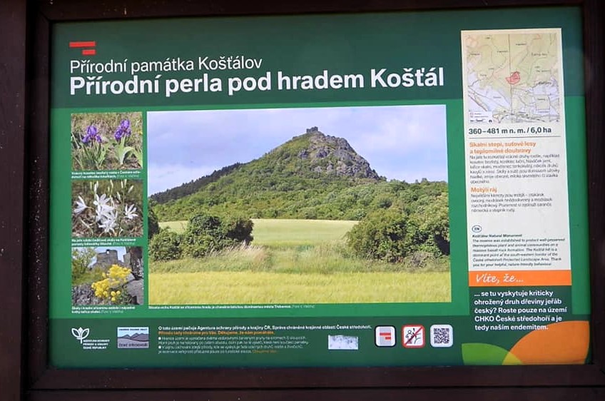 Zřícenina hradu Košťálov – dramatická silueta na skalní kupě v Českém středohoří