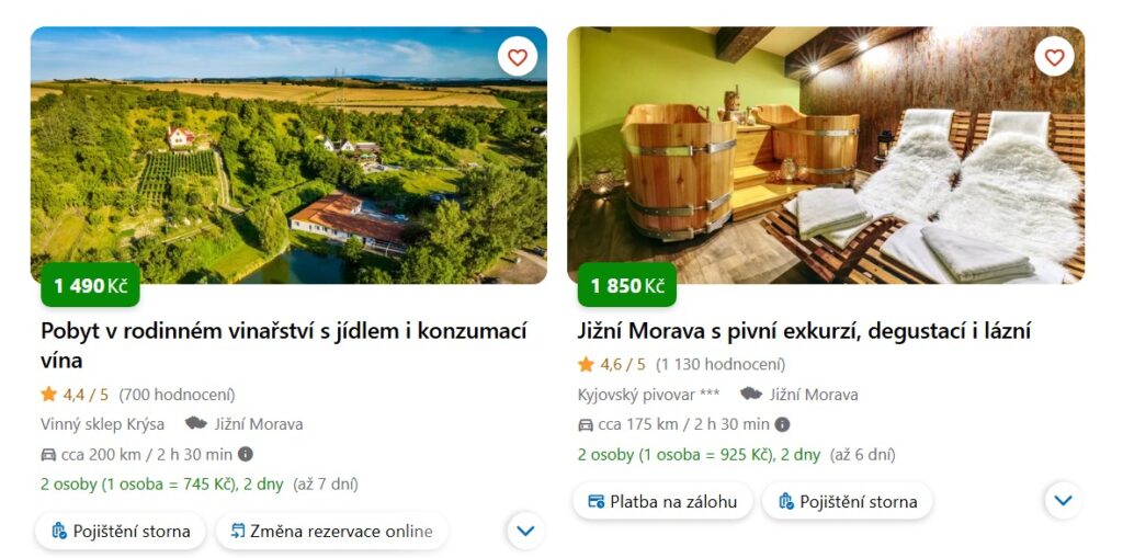 tipy na ubytování jižní Morava