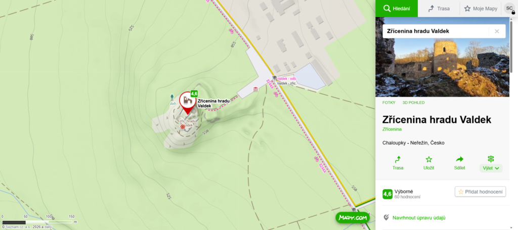 zřícenina hradu Valdek