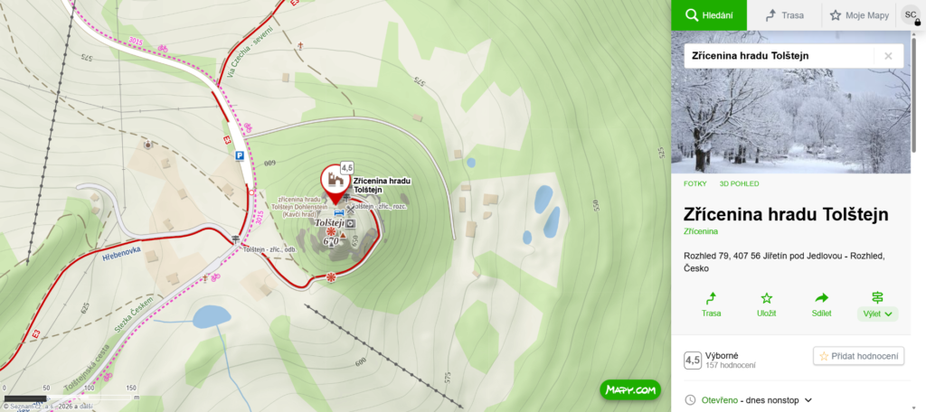 zřícenina hradu Tolštejn