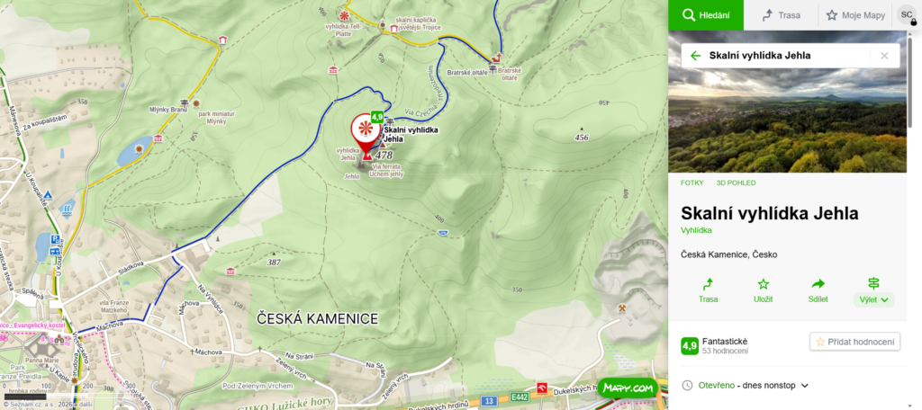 Skalní vyhlídka Jehla