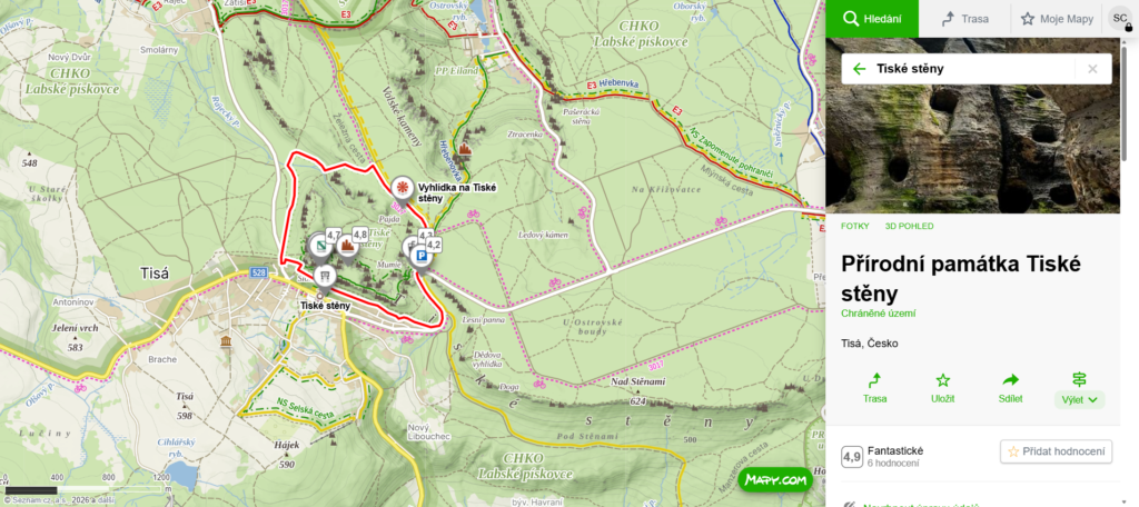 Příeodní památka Tiské stěny