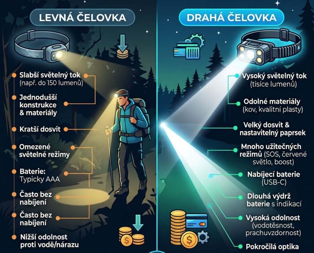 Levná vs drahá čelovka – je v tom opravdu rozdíl?