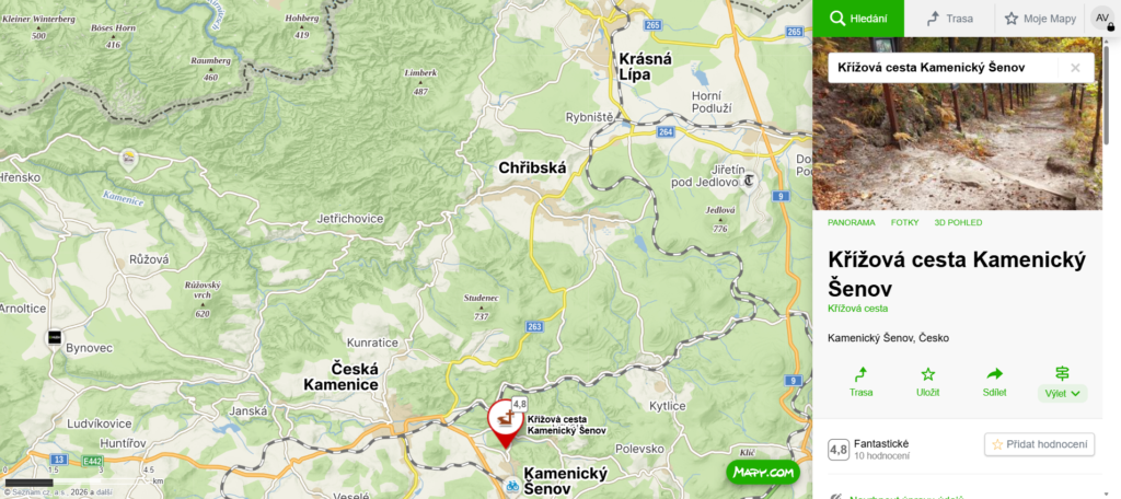 Křížová cesta Kamenický Šenov – tajemná skalní kaple na vrchu Stráž